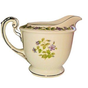 Jyoto China Creamer White with Violets